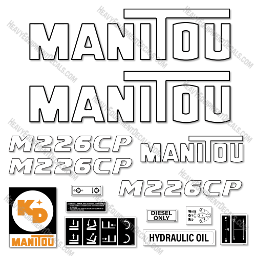 Fits Manitou M226CP Decal Kit Forklift m, decals, cp, 226, m226, telescopic, rough terrain