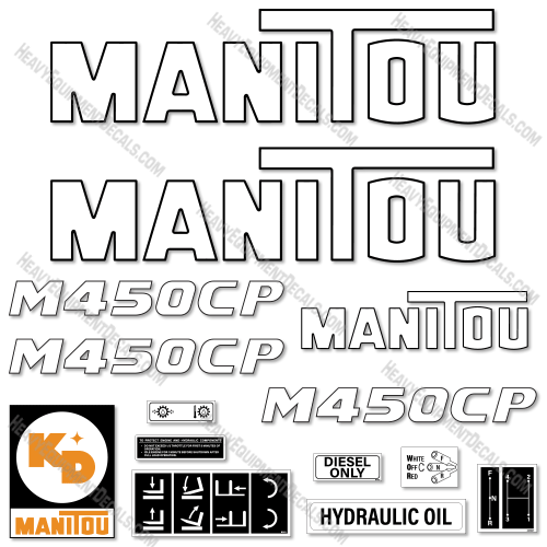 Fits Manitou M450CP Decal Kit Forklift m, decals, cp, 450, m450, telescopic, rough terrain