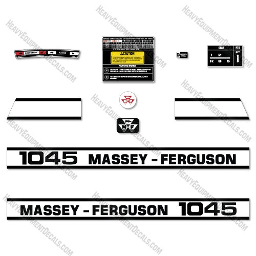 Fits Massey Ferguson 1045 Decal Kit Tractor Hood 1045, decal kit