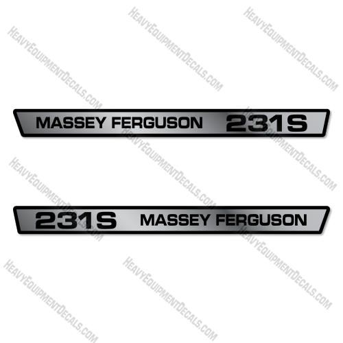 Massey Ferguson 231S Tractor Hood Decals (Set of 2) INCR10Aug2021