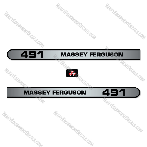 Fits Massey Ferguson 491 Decal Kit Tractor Hood - WITH CAB 491, decal kit
