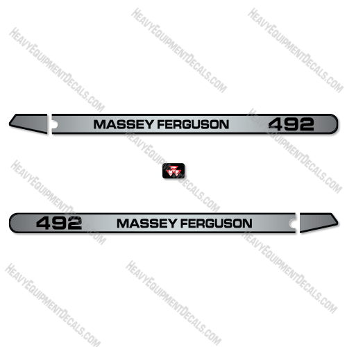 Fits Massey Ferguson 492 Decal Kit Tractor Hood - NO CAB 