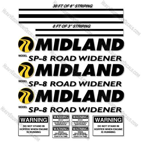 Midland SP-8 Road Widener Decal Kit  decal kit, decals, midland, sp-8