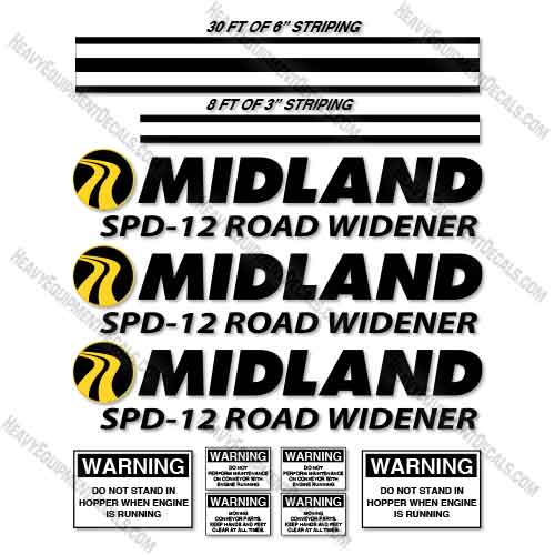 Midland SPD-12 Road Widener Decal Kit     decal kit, decals, midland, spd-12