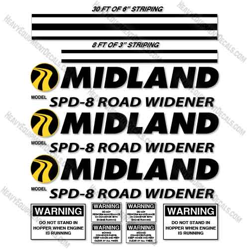 Midland SPD-8 Road Widener Decal Kit  decal kit, decals, midland, spd-8