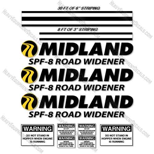 Midland SPF-8 Road Widener Decal Kit    decal kit, decals, midland, spf-8