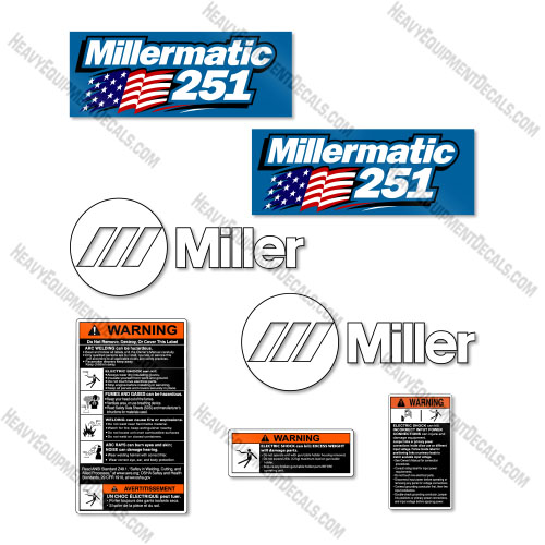 Miller Millermatic 251 Decal Kit Welder- Aftermarket Kit decal kit, miller