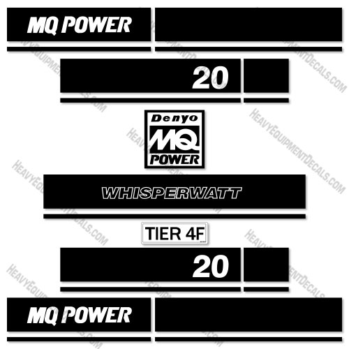 Fits Multiquip Whisperwatt 20 Decal Kit Generator decal kit, mq power, multi