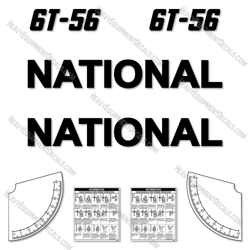 Fits National Crane 6T-56 Decal Kit 6t, 56, 6t-56, 6t56