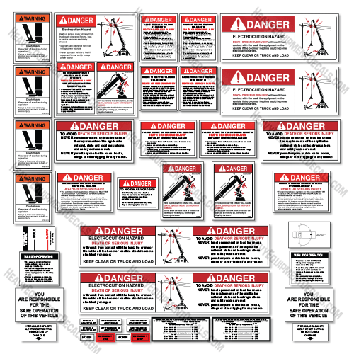 Fits National Crane Warning Decal Kit - Generic Set national, decal kit, crane