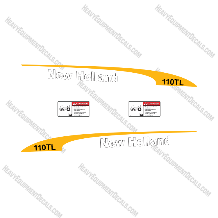 Fits New Holland 110TL Decal Kit Front End Loader 110, 110tl, decal kit, new holland, tl
