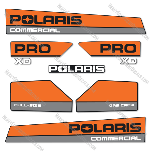 Fits Polaris Commercial Pro XD Full-Size Crew Decal Kit UTV - GASOLINE proxd, utility vehicle, gas