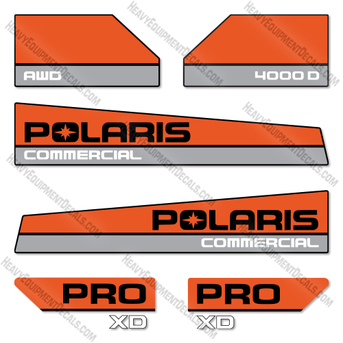 Polaris PRO XD 4000D Decal Kit UTV - Aftermarket Kit  decal kit, polaris ranger, 