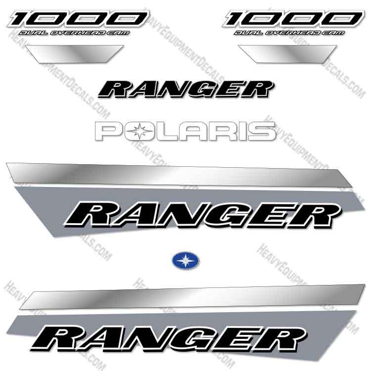 Fits Polaris Ranger 1000 Decal Kit Crew UTV - 2022 - GREY  AND SILVER 1000, 1000, decal kit, utv, grey, silver