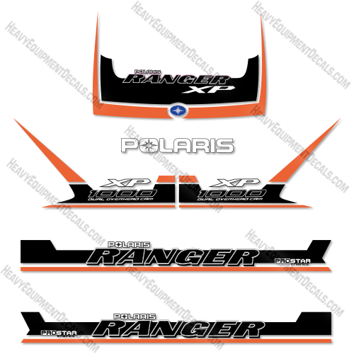 Fits Polaris Ranger 1000XP 2018 Orange Black Decal Kit Utility Vehicle  decal kit, polaris ranger