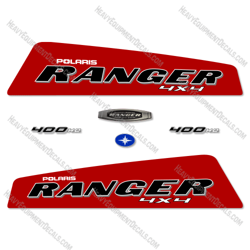 Fits Polaris Ranger 400 H.O. Decal Kit UTV - RED 400, 400ho, decal kit, h.o.