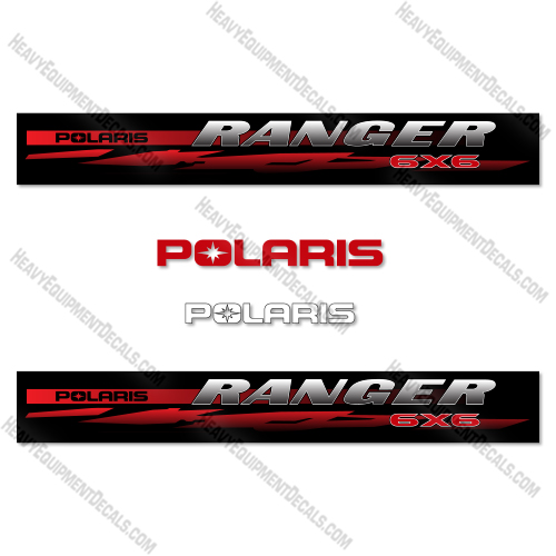 Fits Polaris Ranger 500 6X6 2002 Decal Kit UTV - CUSTOM BLACK & RED!  decal kit, polaris ranger