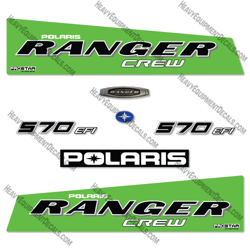Polaris Ranger 570 Crew 2019 Decal Kit UTV - Lime Green - Aftermarket Kit   decal kit, polaris ranger, 
