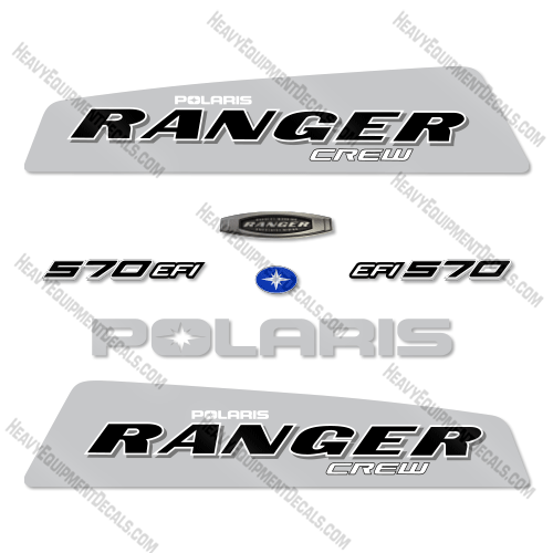 Fits Polaris Ranger 570 EFI CREW Decal Kit Utility Vehicle (Nardo Grey) 570, 570efi, decal kit, efi