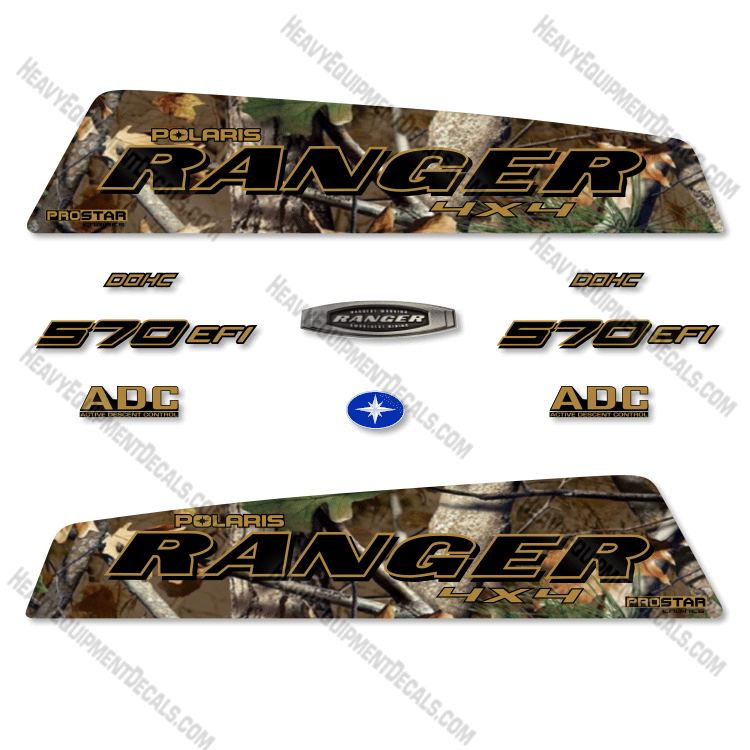 Fits Polaris Ranger 570 EFI Decal Kit Utility Vehicle Pursuit Camo 570, 570efi, decal kit, efi