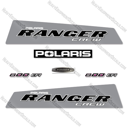 Fits Polaris Ranger 800 EFI Crew Decal Kit Utility Vehicle - GREY (2010) 800, 800efi, decal kit, efi, decals