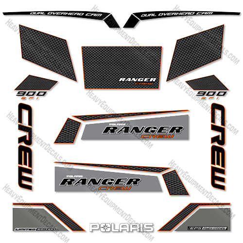 Fits Polaris Ranger 900 Crew EPS LE Decal Kit - 2014 900, 900 crew, 900efi, decal kit, efi, excavator, high, high output, output