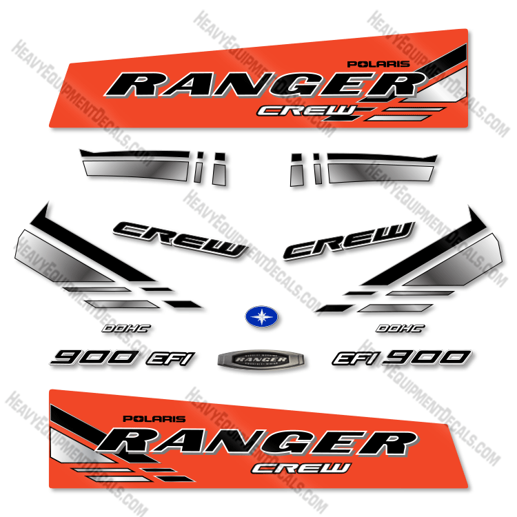 Fits Polaris Ranger 900 EFI Crew Decal Kit UTV (Orange) 900, 900, 900efi, decal kit, efi