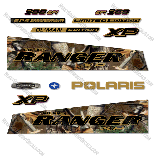 Fits Polaris Ranger 900 XP Decal Kit UTV - Limited Edition Pursuit Camo - 2014 900, 900 xp, 900efi, decal kit, efi