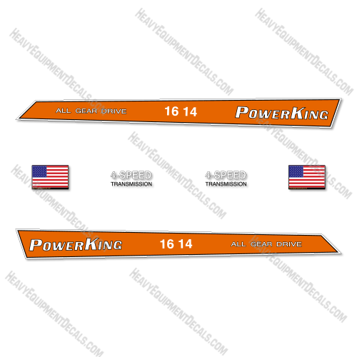 Fits Power King 1614 Decal Kit Tractor decal kit, decals, powerking, all gear drive