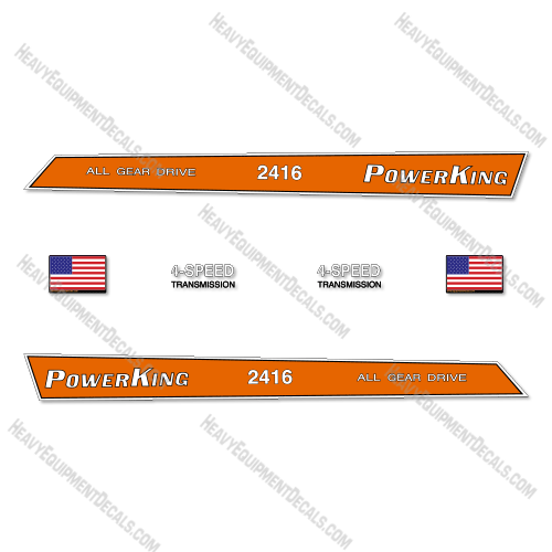 Fits Power King 2416 Decal Kit Tractor decal kit, decals, powerking, all gear drive