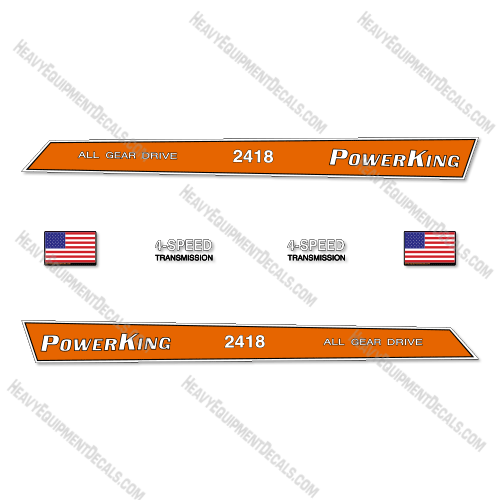 Fits Power King 2418 Decal Kit Tractor decal kit, decals, powerking, all gear drive