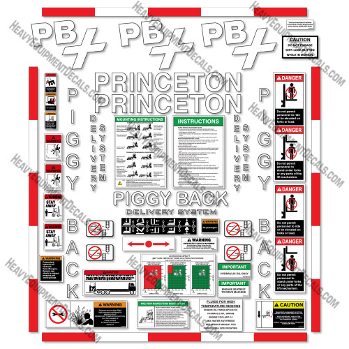Princeton PBX Decal Kit Forklift - Aftermarket Kit decal kit, pb, telescopic, pig, piggy