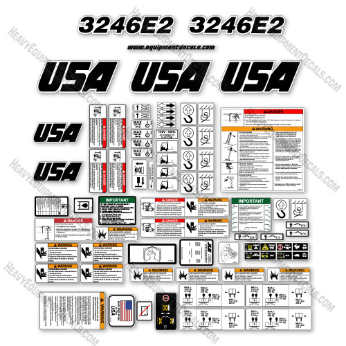 Custom USA Upgrade Fits JLG 3246E2 Decal Kit Scissor Lift 3246, 3246e2, decal kit, fit,