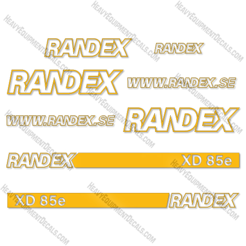 Fits Randex XD85e Decal Kit Trailer - YELLOW!  decal kit