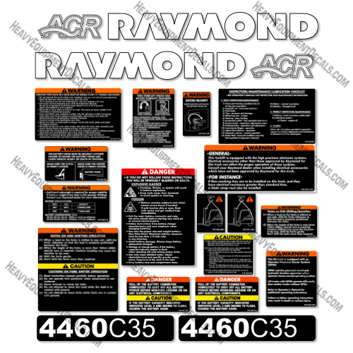 Raymond 4460C35 Decal Kit Forklift - Aftermarket Kit  decals, decal kit, raymond 