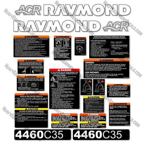 Raymond Forward 4460C35 Decal Kit Forklift - Aftermarket Kit decals, decal kit, raymond 