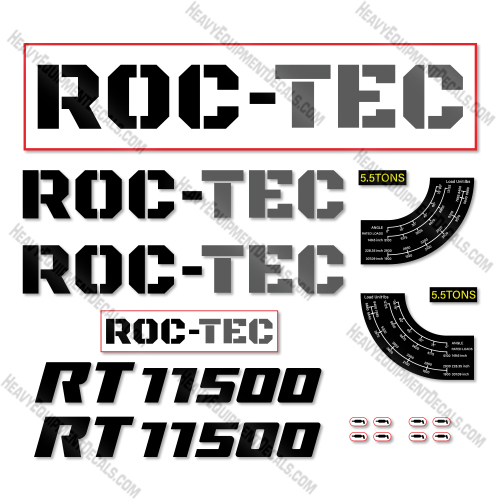 ROCTEC RT11500 Decal Kit Flexible Modular Sealing Systems - Aftermarket Kit  decal kit, roctec