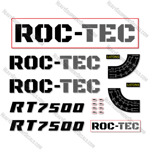 ROCTEC RT7500 Decal Kit Flexible Modular Sealing Systems - Aftermarket Kit decal kit, roctec