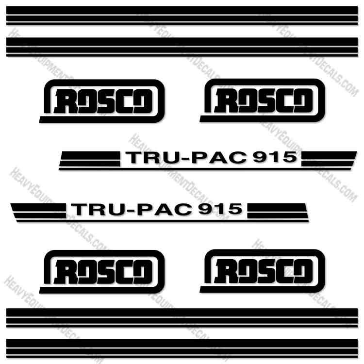 Fits Rosco TRU-PAC 915 Decal Kit Roller -Old Style decal kit, leeboy, decals