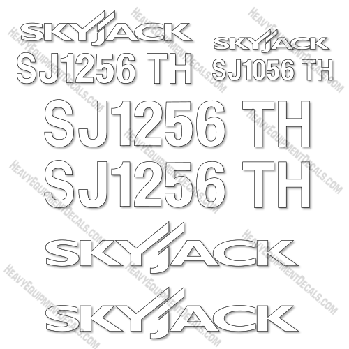 Fits SkyJack SJ1256TH Decal Kit Telehandler (White Cut ONLY) 1256, 1256th, sj1256, sj1256th, sky-jack, skyjack