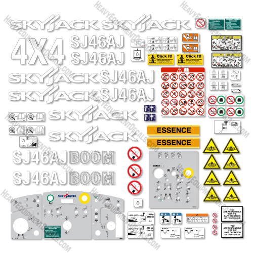 SkyJack SJ46AJ Essence Version Decal Kit Articulating Boom Lift - Aftermarket Kit  