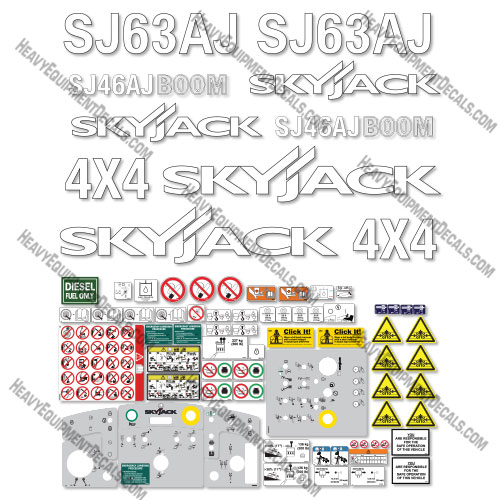 Fits SkyJack SJ63AJ Decal Kit Boom Lift 63, 63aj, sj63, sj63aj, sky-jack, skyjack