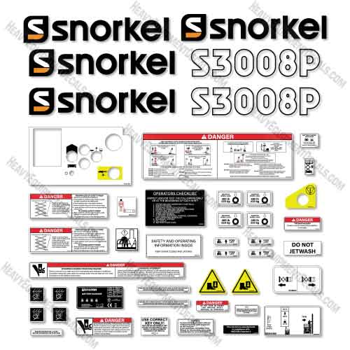 Fits Snorkel S3008P Decal Kit Scissor Lift 