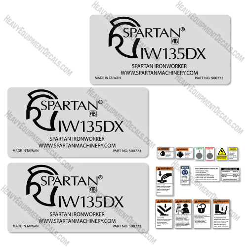 Spartan IW135DX Decal Kit Ironworker - Aftermarket Kit 
