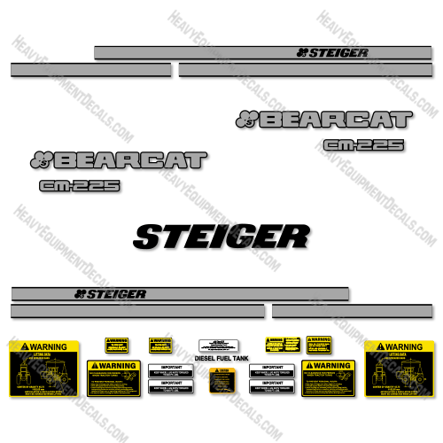 Fits Steiger Bearcat CM-225 Decal Kit Tractor 225, decal kit, cm-225, cm225