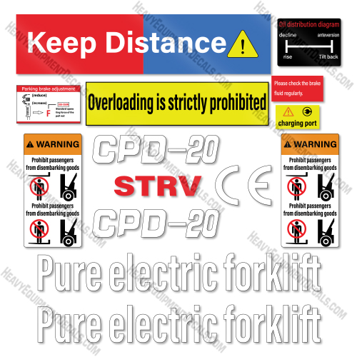 STRV CPD20 Decal Kit Forklift- Aftermarket Kit 