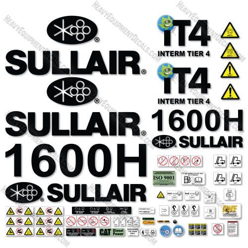 Fits Sullair 1600H Tier 4 Decal Kit Air Compressor 