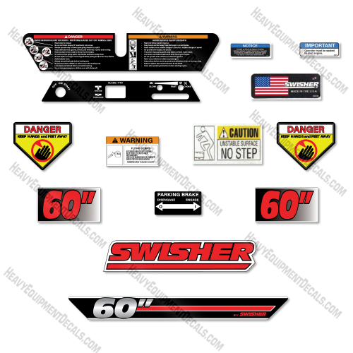 Fits Swisher Zero Turn Decal kit - 60" decal kit, zt, zt-60