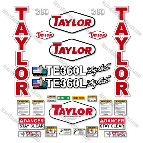 Fits Taylor TE360L Style 2 Decal Kit Forklift 