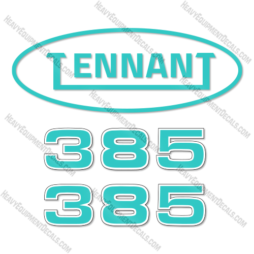 Tennant 385 Decal Kit Sweeper - Aftermarket Kit   decal kit, decals